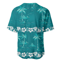 Cyan Hawaii Palm Tree Hibiscus Baseball Jersey Fantasy Summer Vibe LT01 - Polynesian Pride
