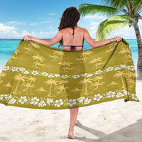 Yellow Hawaii Palm Tree Hibiscus Sarong Fantasy Summer Vibe LT01 - Polynesian Pride