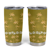 Yellow Hawaii Palm Tree Hibiscus Tumbler Cup Fantasy Summer Vibe LT01 Yellow - Polynesian Pride
