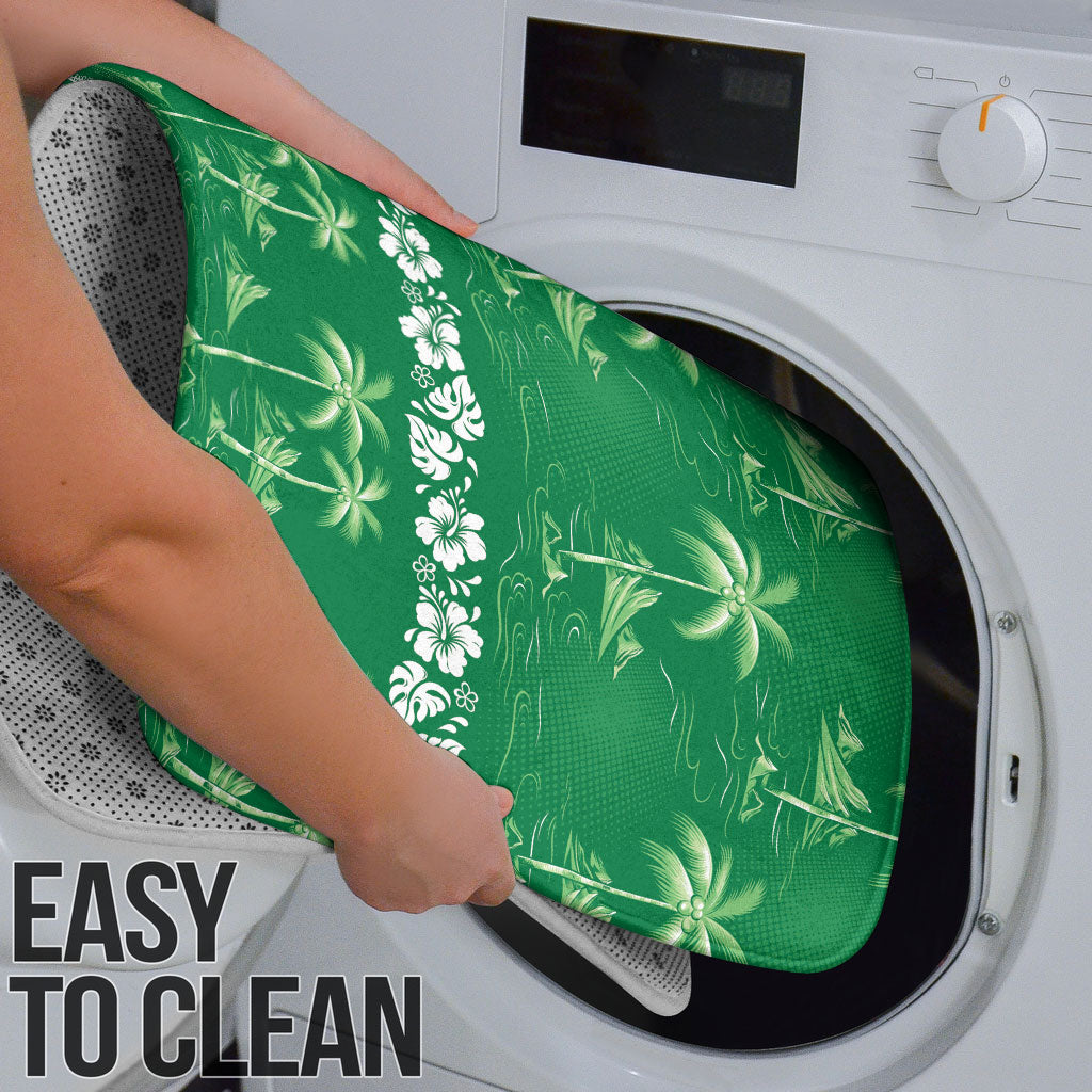 Green Hawaii Palm Tree Hibiscus Bathroom Set Fantasy Summer Vibe LT01 - Polynesian Pride