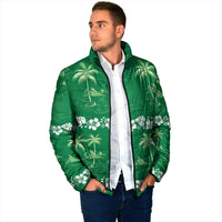 Green Hawaii Palm Tree Hibiscus Padded Jacket Fantasy Summer Vibe LT01 - Polynesian Pride