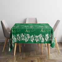 Green Hawaii Palm Tree Hibiscus Tablecloth Fantasy Summer Vibe LT01 - Polynesian Pride