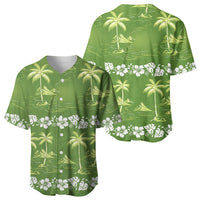 Olive Green Hawaii Palm Tree Hibiscus Baseball Jersey Fantasy Summer Vibe LT01 - Polynesian Pride