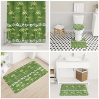 Olive Green Hawaii Palm Tree Hibiscus Bathroom Set Fantasy Summer Vibe LT01 - Polynesian Pride