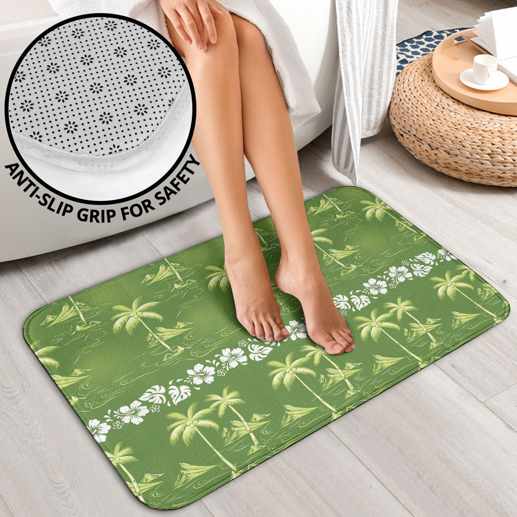 Olive Green Hawaii Palm Tree Hibiscus Bathroom Set Fantasy Summer Vibe LT01 - Polynesian Pride