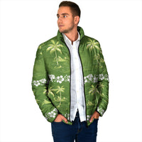 Olive Green Hawaii Palm Tree Hibiscus Padded Jacket Fantasy Summer Vibe LT01 - Polynesian Pride