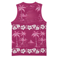 Pink Hawaii Palm Tree Hibiscus Basketball Jersey Fantasy Summer Vibe LT01 - Polynesian Pride