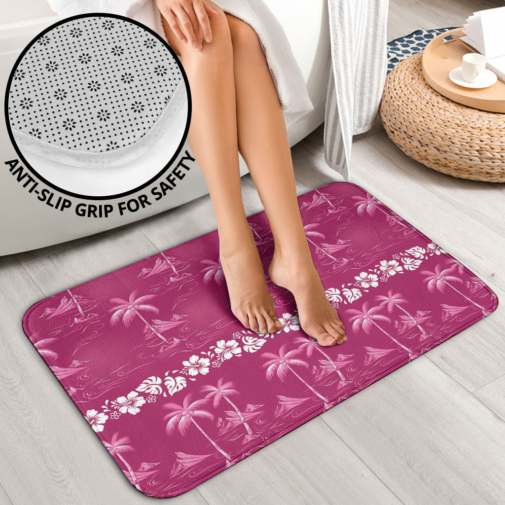 Pink Hawaii Palm Tree Hibiscus Bathroom Set Fantasy Summer Vibe LT01 - Polynesian Pride