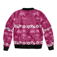 Pink Hawaii Palm Tree Hibiscus Bomber Jacket Fantasy Summer Vibe LT01 - Polynesian Pride