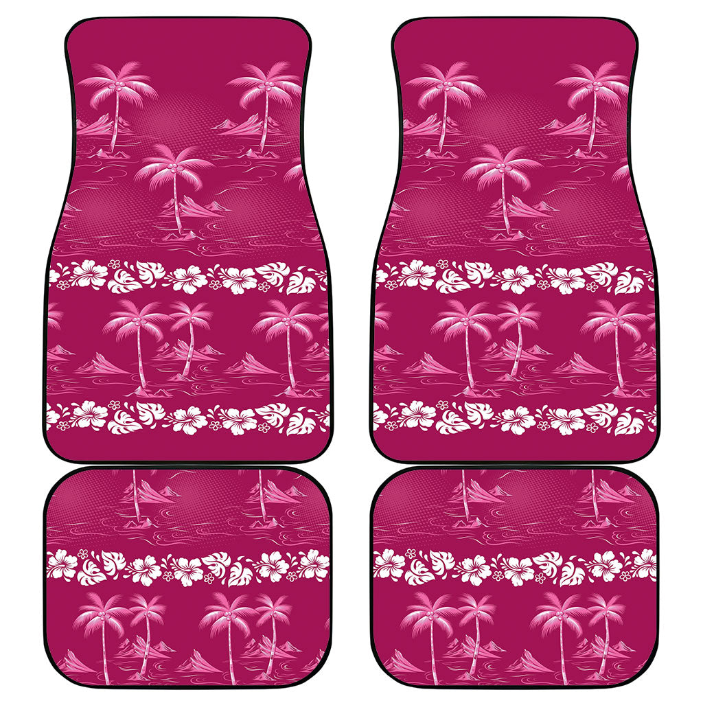 Pink Hawaii Palm Tree Hibiscus Car Mats Fantasy Summer Vibe LT01 - Polynesian Pride