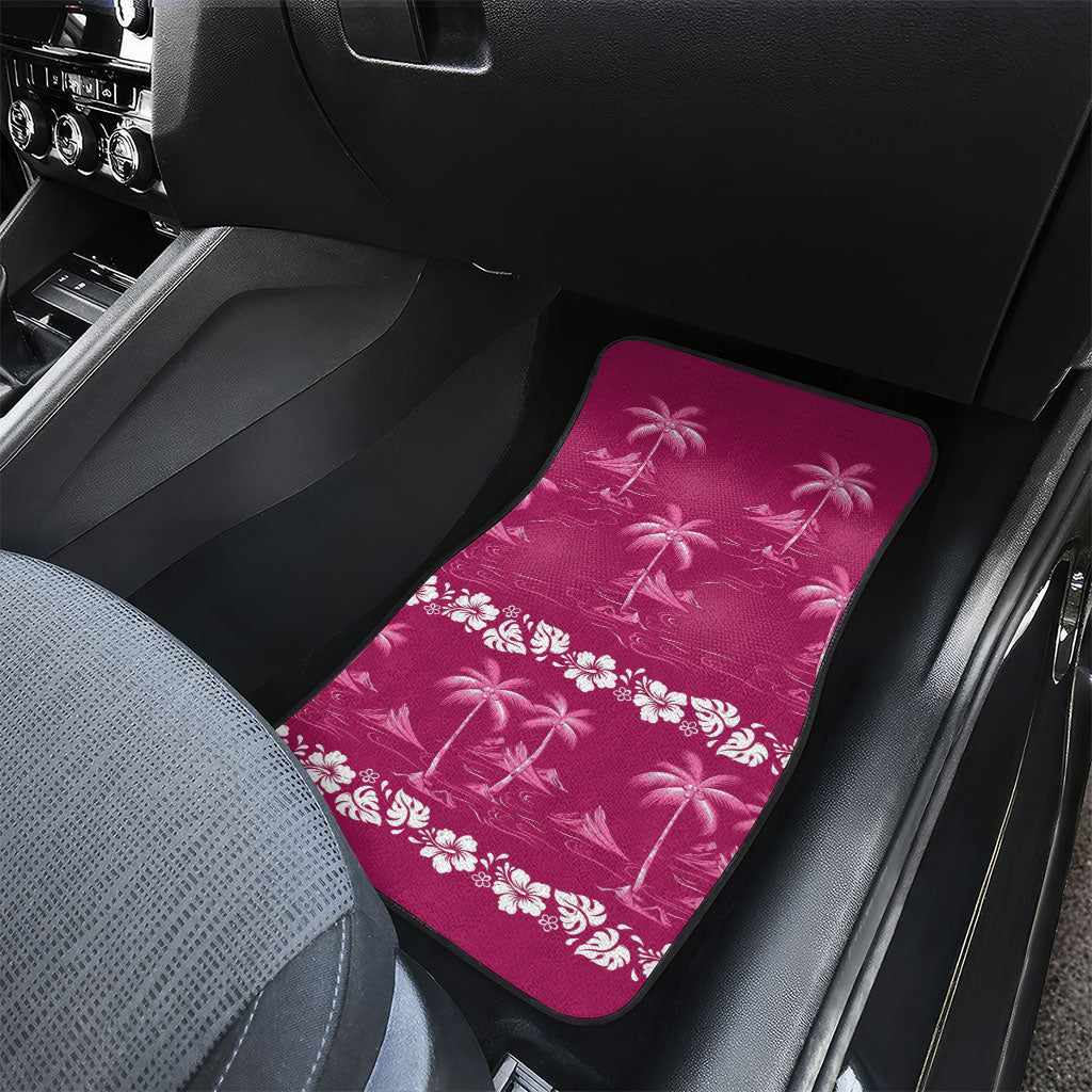 Pink Hawaii Palm Tree Hibiscus Car Mats Fantasy Summer Vibe LT01 - Polynesian Pride