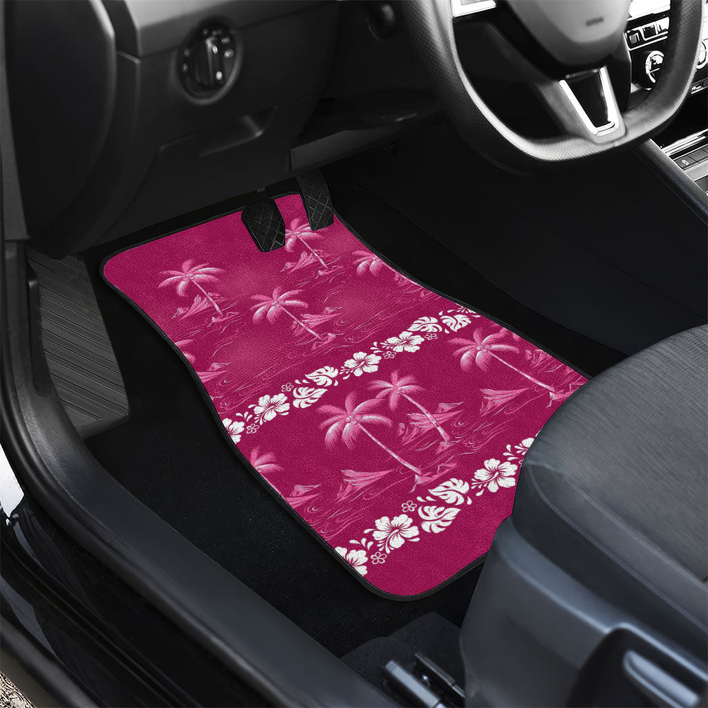 Pink Hawaii Palm Tree Hibiscus Car Mats Fantasy Summer Vibe LT01 - Polynesian Pride