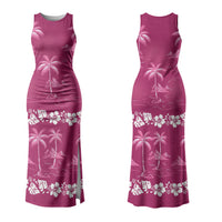 Pink Hawaii Palm Tree Hibiscus Couples Matching Tank Maxi Dress and Hawaiian Shirt Fantasy Summer Vibe LT01 - Polynesian Pride