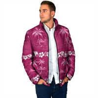 Pink Hawaii Palm Tree Hibiscus Padded Jacket Fantasy Summer Vibe LT01 - Polynesian Pride