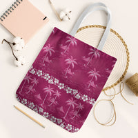 Pink Hawaii Palm Tree Hibiscus Tote Bag Fantasy Summer Vibe LT01 White Strap One Size Pink - Polynesian Pride