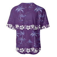 Purple Hawaii Palm Tree Hibiscus Baseball Jersey Fantasy Summer Vibe LT01 - Polynesian Pride
