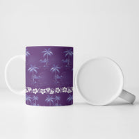 Purple Hawaii Palm Tree Hibiscus Ceramic Mug Fantasy Summer Vibe LT01 - Polynesian Pride