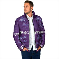 Purple Hawaii Palm Tree Hibiscus Padded Jacket Fantasy Summer Vibe LT01 - Polynesian Pride