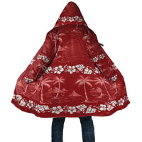 Red Hawaii Palm Tree Hibiscus Cloak Fantasy Summer Vibe LT01 Unisex Red - Polynesian Pride