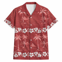 Red Hawaii Palm Tree Hibiscus Hawaiian Shirt Fantasy Summer Vibe LT01 Red - Polynesian Pride