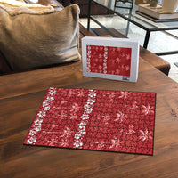 Red Hawaii Palm Tree Hibiscus Puzzle Fantasy Summer Vibe LT01 - Polynesian Pride