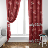 Red Hawaii Palm Tree Hibiscus Window Curtain Fantasy Summer Vibe LT01 - Polynesian Pride