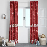 Red Hawaii Palm Tree Hibiscus Window Curtain Fantasy Summer Vibe LT01 - Polynesian Pride