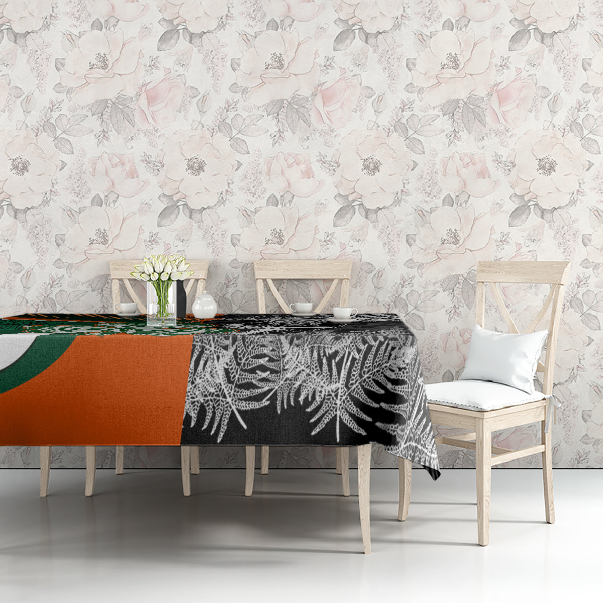 New Zealand and Ireland Rugby Tablecloth Silver Fern With Shamrock 2023 World Cup LT01 - Polynesian Pride