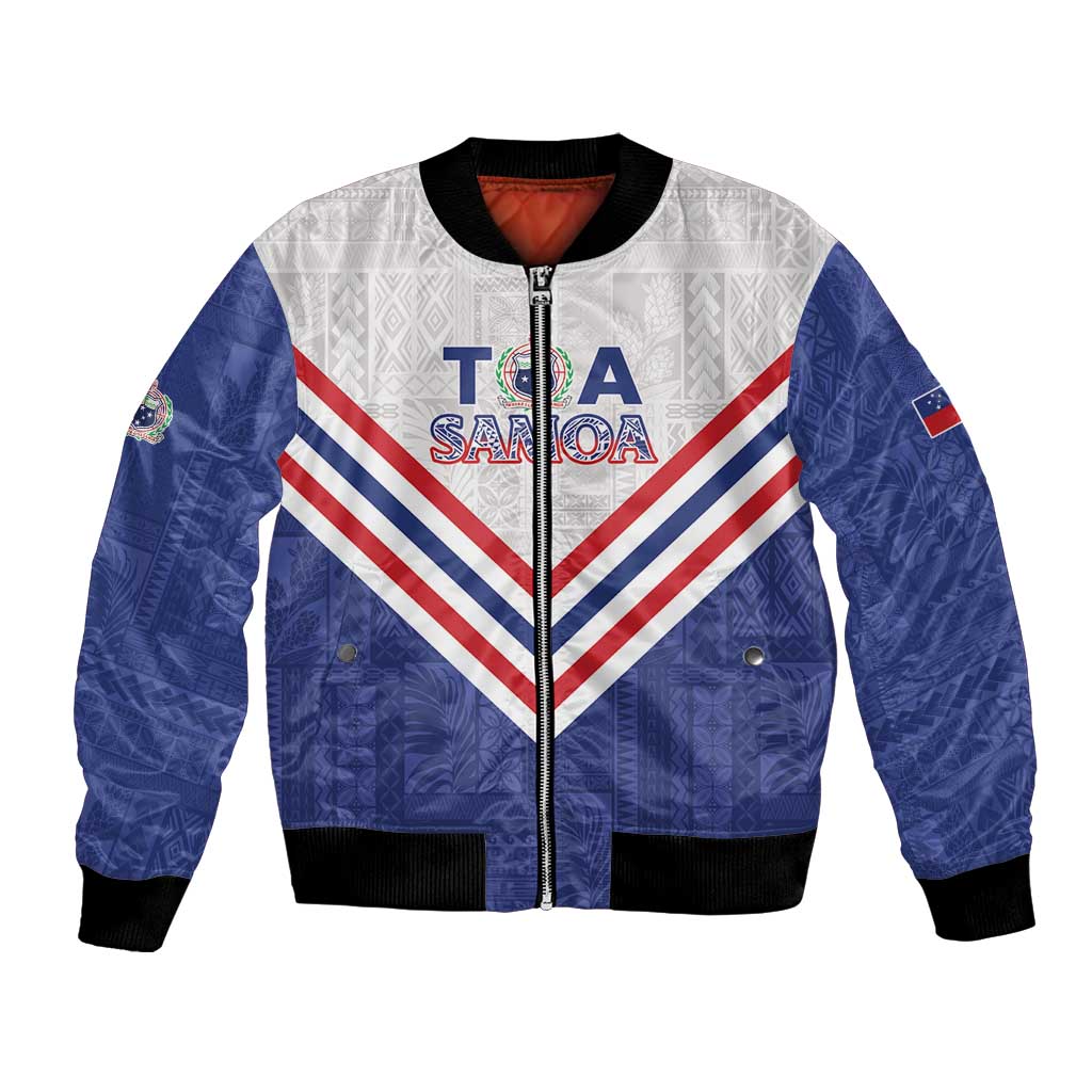 Custom Toa Samoa Rugby Bomber Jacket 1992-1993 Special Edition LT01 Unisex Blue - Polynesian Pride