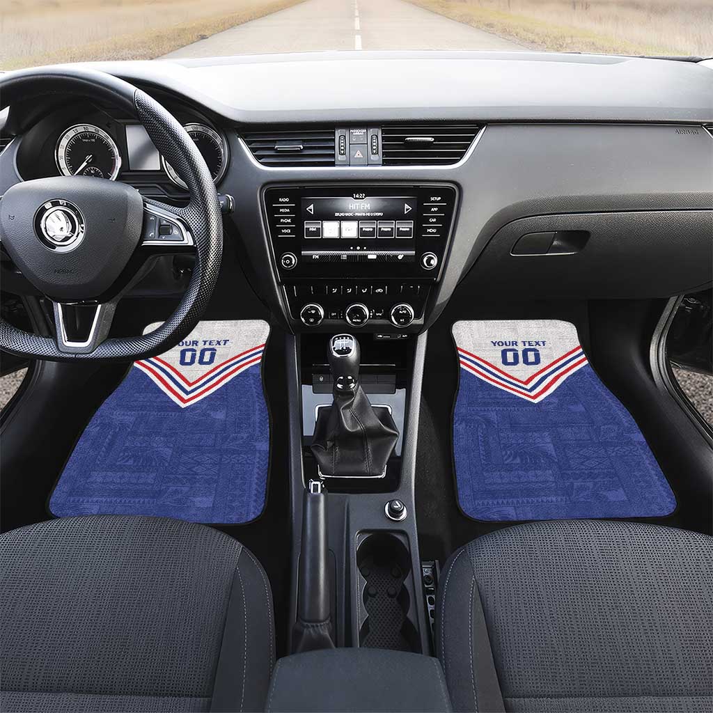 Custom Toa Samoa Rugby Car Mats 1992-1993 Special Edition LT01 Set 2pcs - Front Blue - Polynesian Pride