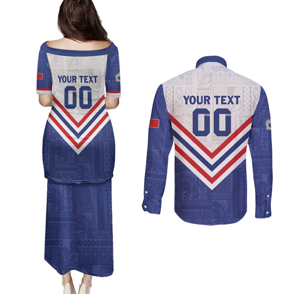 Custom Toa Samoa Rugby Couples Matching Puletasi and Long Sleeve Button Shirt 1992-1993 Special Edition - Polynesian Pride