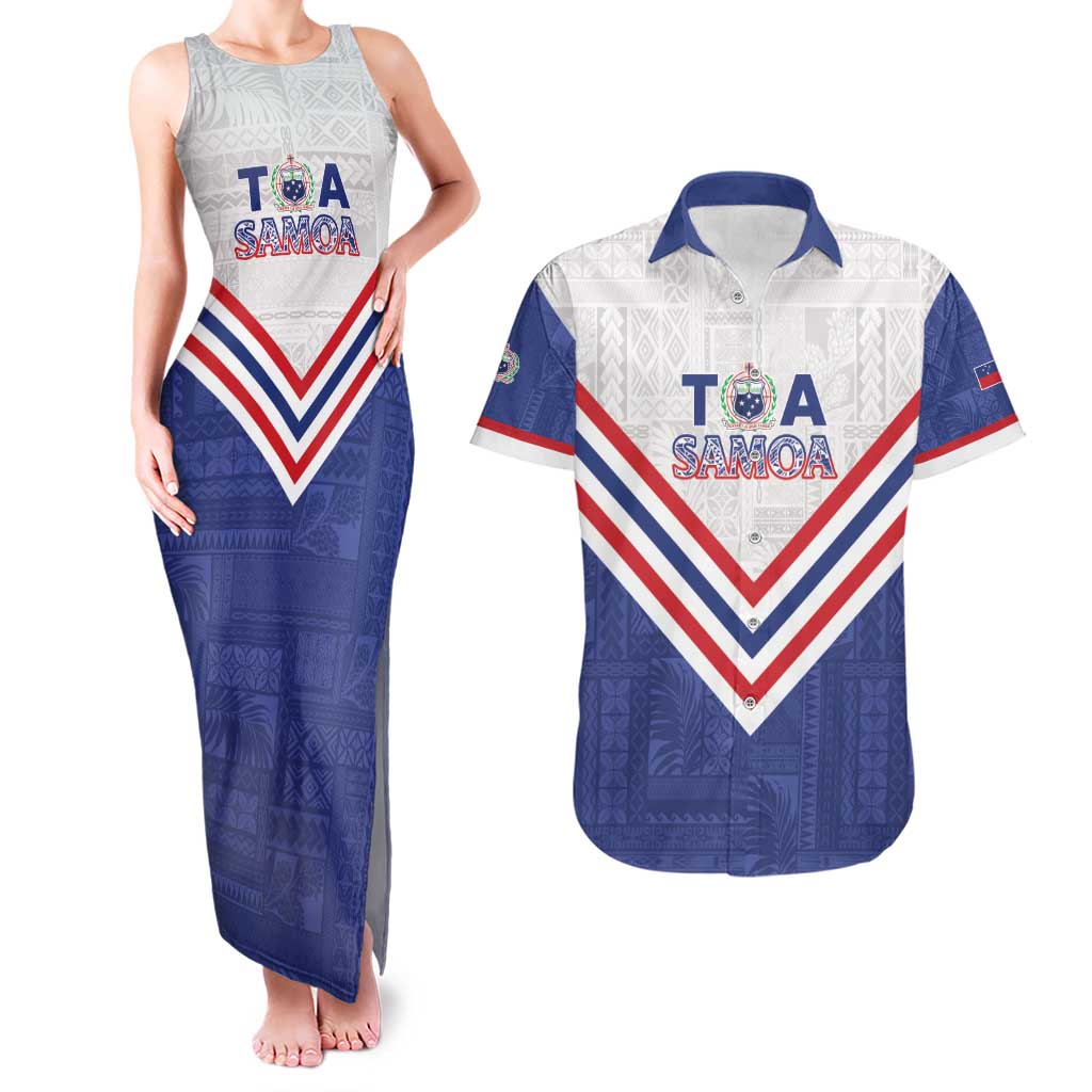 Custom Toa Samoa Rugby Couples Matching Tank Maxi Dress and Hawaiian Shirt 1992-1993 Special Edition - Polynesian Pride