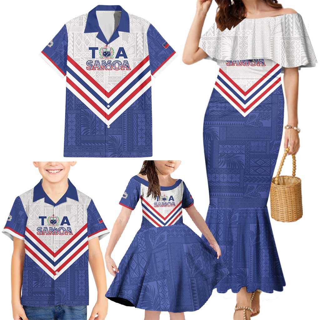 Custom Toa Samoa Rugby Family Matching Mermaid Dress and Hawaiian Shirt 1992-1993 Special Edition - Polynesian Pride