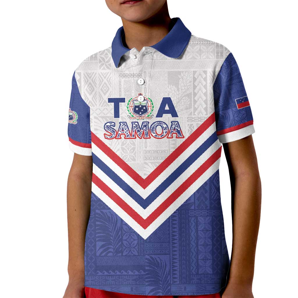 Custom Toa Samoa Rugby Kid Polo Shirt 1992-1993 Special Edition LT01 Kid Blue - Polynesian Pride