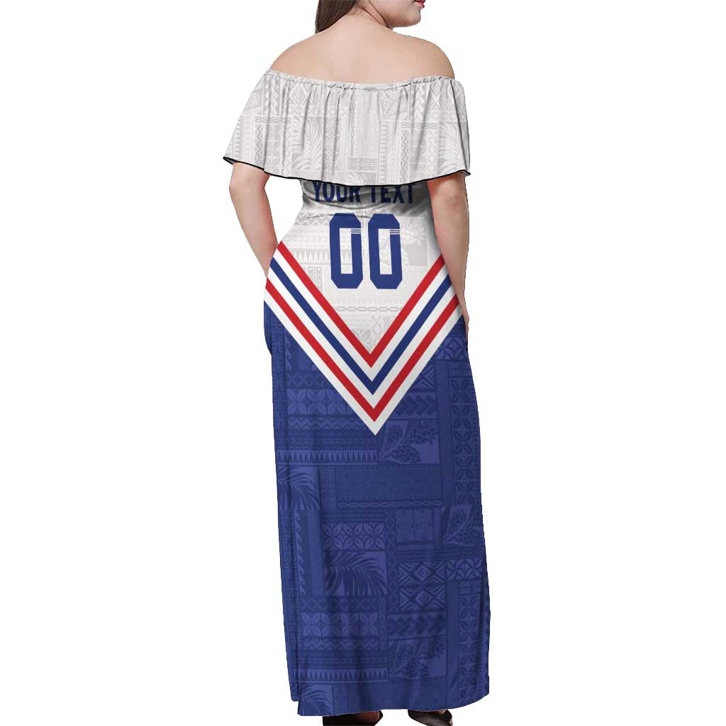 Custom Toa Samoa Rugby Off Shoulder Maxi Dress 1992-1993 Special Edition LT01 - Polynesian Pride