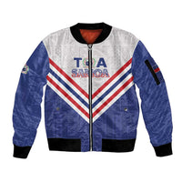 Custom Toa Samoa Rugby Sleeve Zip Bomber Jacket 1992-1993 Special Edition LT01 Unisex Blue - Polynesian Pride