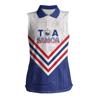 Custom Toa Samoa Rugby Women Sleeveless Polo Shirt 1992-1993 Special Edition LT01 Female Blue - Polynesian Pride