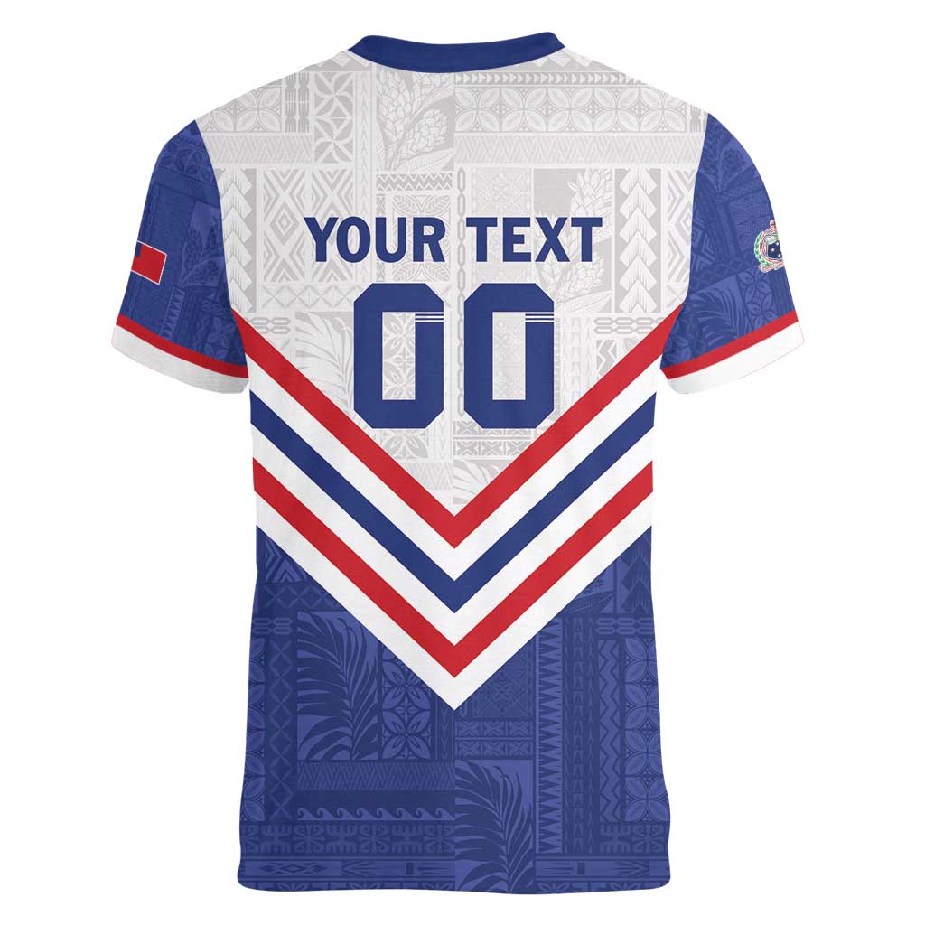 Custom Toa Samoa Rugby Women V-Neck T-Shirt 1992-1993 Special Edition LT01 - Polynesian Pride