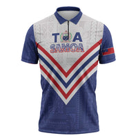 Custom Toa Samoa Rugby Zipper Polo Shirt 1992-1993 Special Edition LT01 Blue - Polynesian Pride