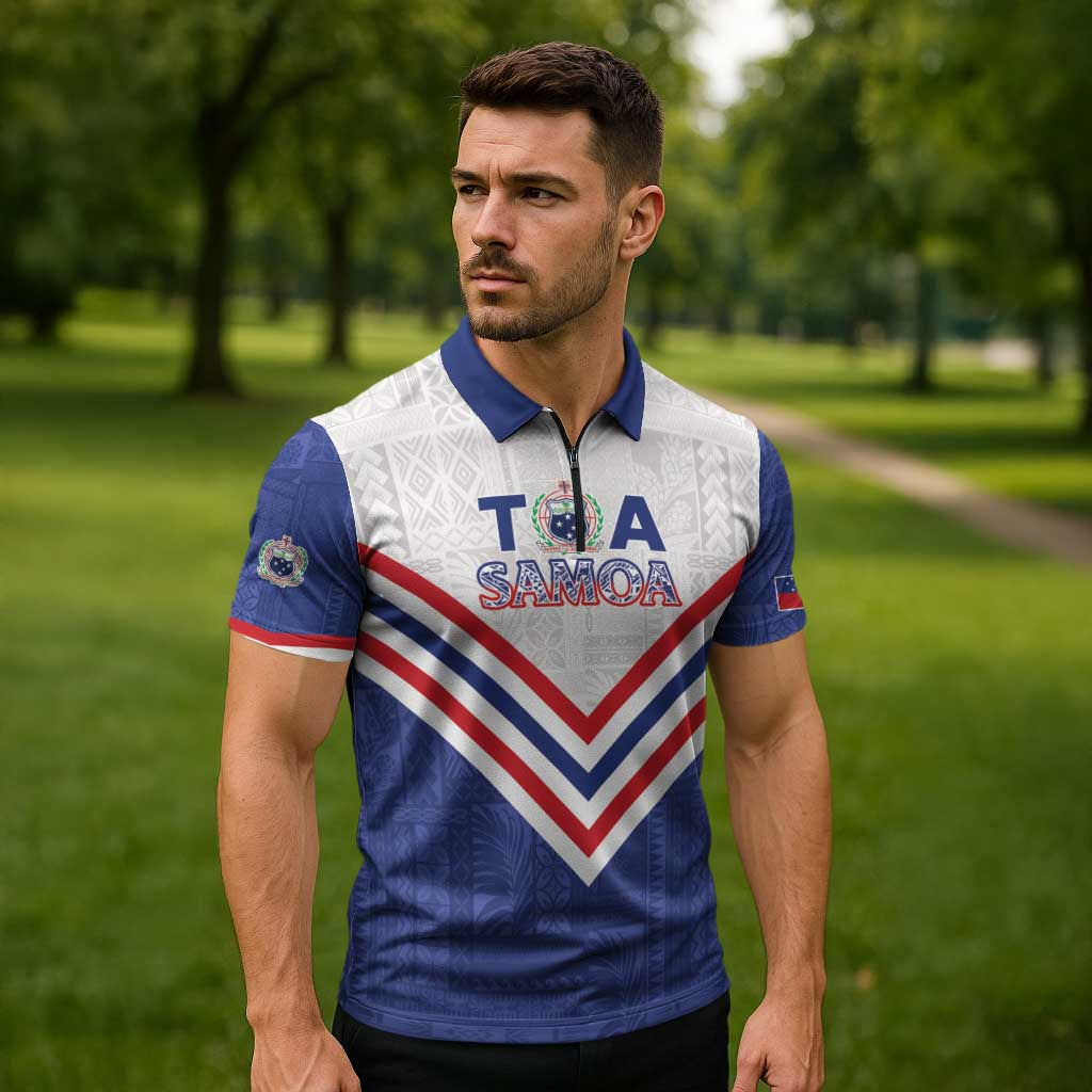 Custom Toa Samoa Rugby Zipper Polo Shirt 1992-1993 Special Edition LT01 - Polynesian Pride