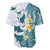 Maori Manta Ray Plumeria Teal Baseball Jersey