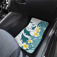 Maori Manta Ray Plumeria Teal Car Mats