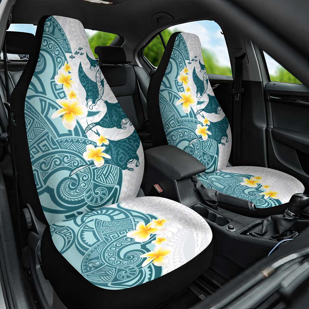 Maori Manta Ray Plumeria Teal Car Seat Cover LT01 One Size Teal - Polynesian Pride