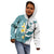 Maori Manta Ray Plumeria Teal Kid Hoodie