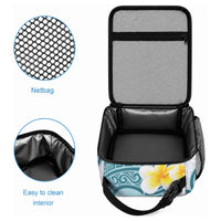 Maori Manta Ray Plumeria Teal Lunch Bag