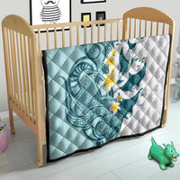 Maori Manta Ray Plumeria Teal Quilt LT01 - Polynesian Pride