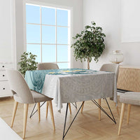 Maori Manta Ray Plumeria Teal Tablecloth LT01 - Polynesian Pride