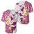 Maori Manta Ray Plumeria Royal Pink Baseball Jersey