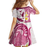 Maori Manta Ray Plumeria Royal Pink Family Matching Puletasi and Hawaiian Shirt LT01 - Polynesian Pride