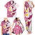 Maori Manta Ray Plumeria Royal Pink Family Matching Tank Maxi Dress and Hawaiian Shirt